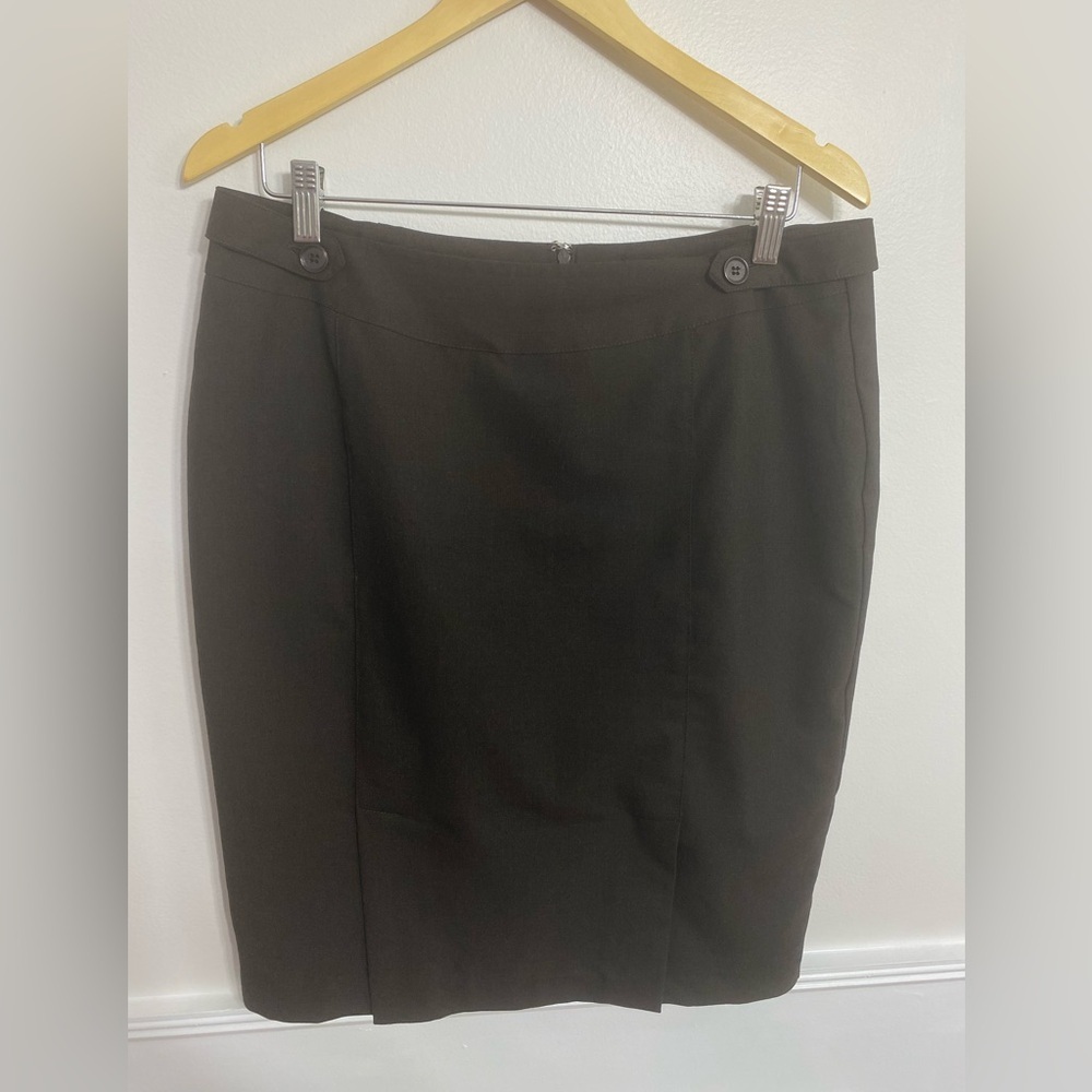 The Limited Dark Brown Pencil Mini Skirt Size 10 Women’s Double Slit Office NWOT